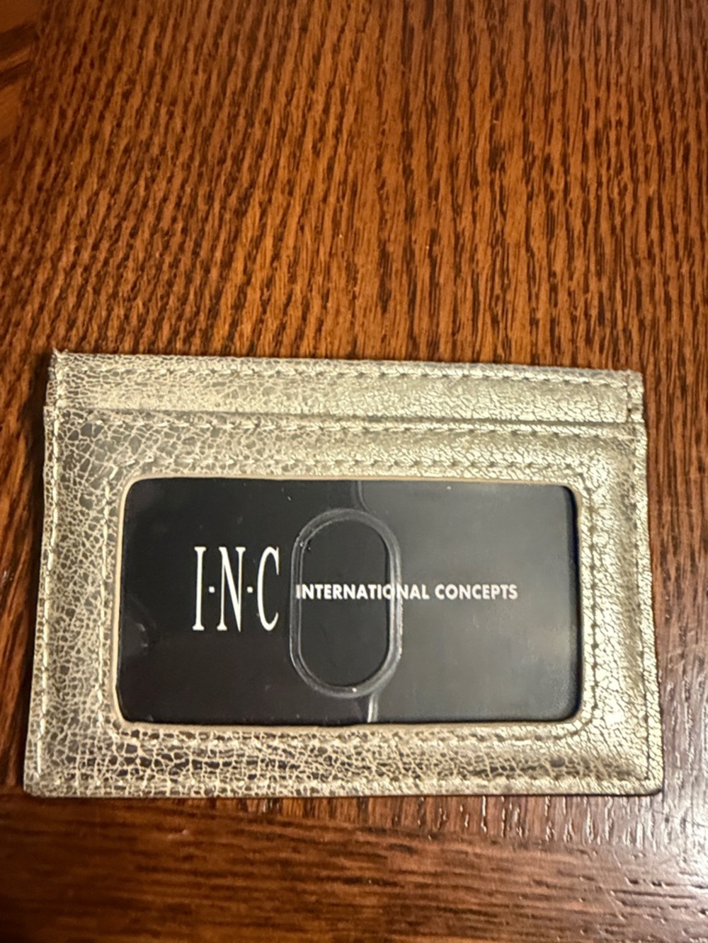 INC International Concepts Metallic Silver Card Holder